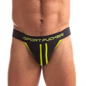 Sport Fucker Jersey Jock Black/Green Lg