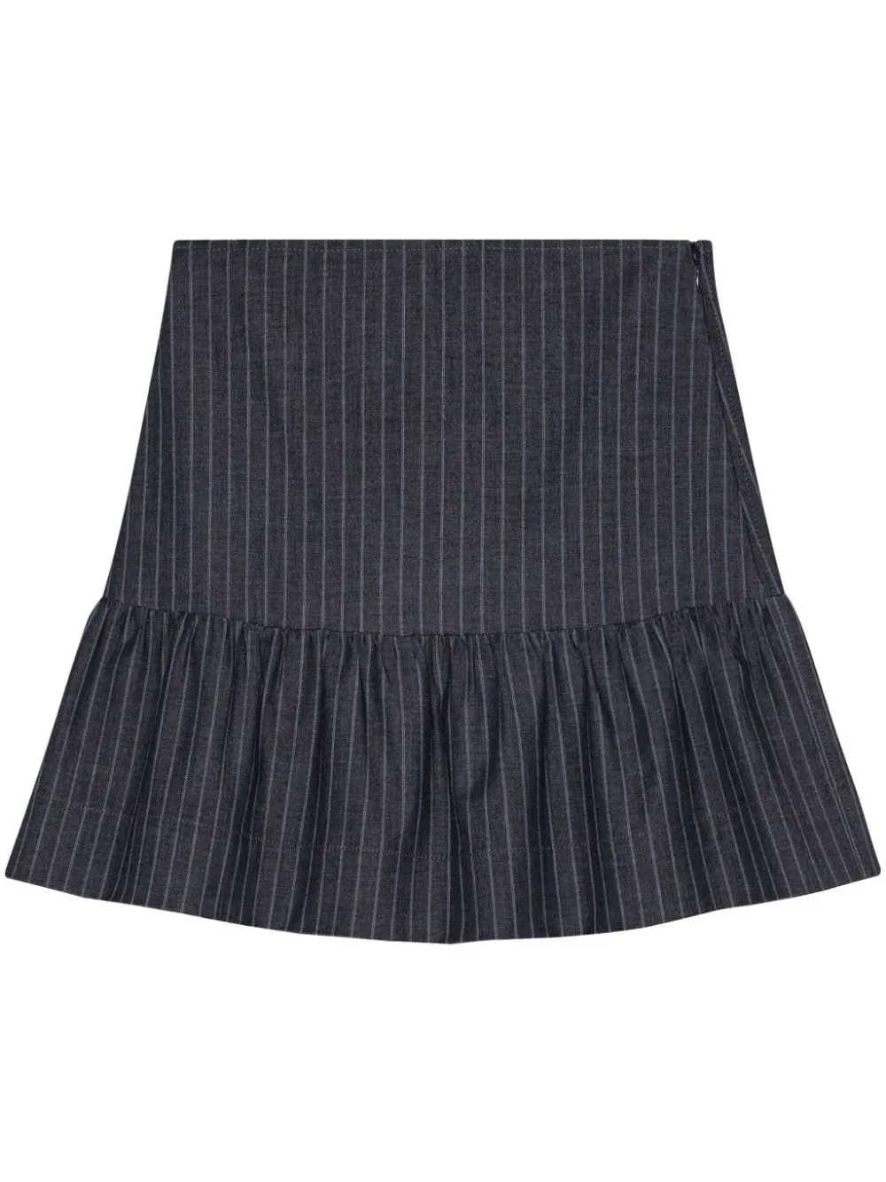 Stretch Stripe Flounce Mini Skirt