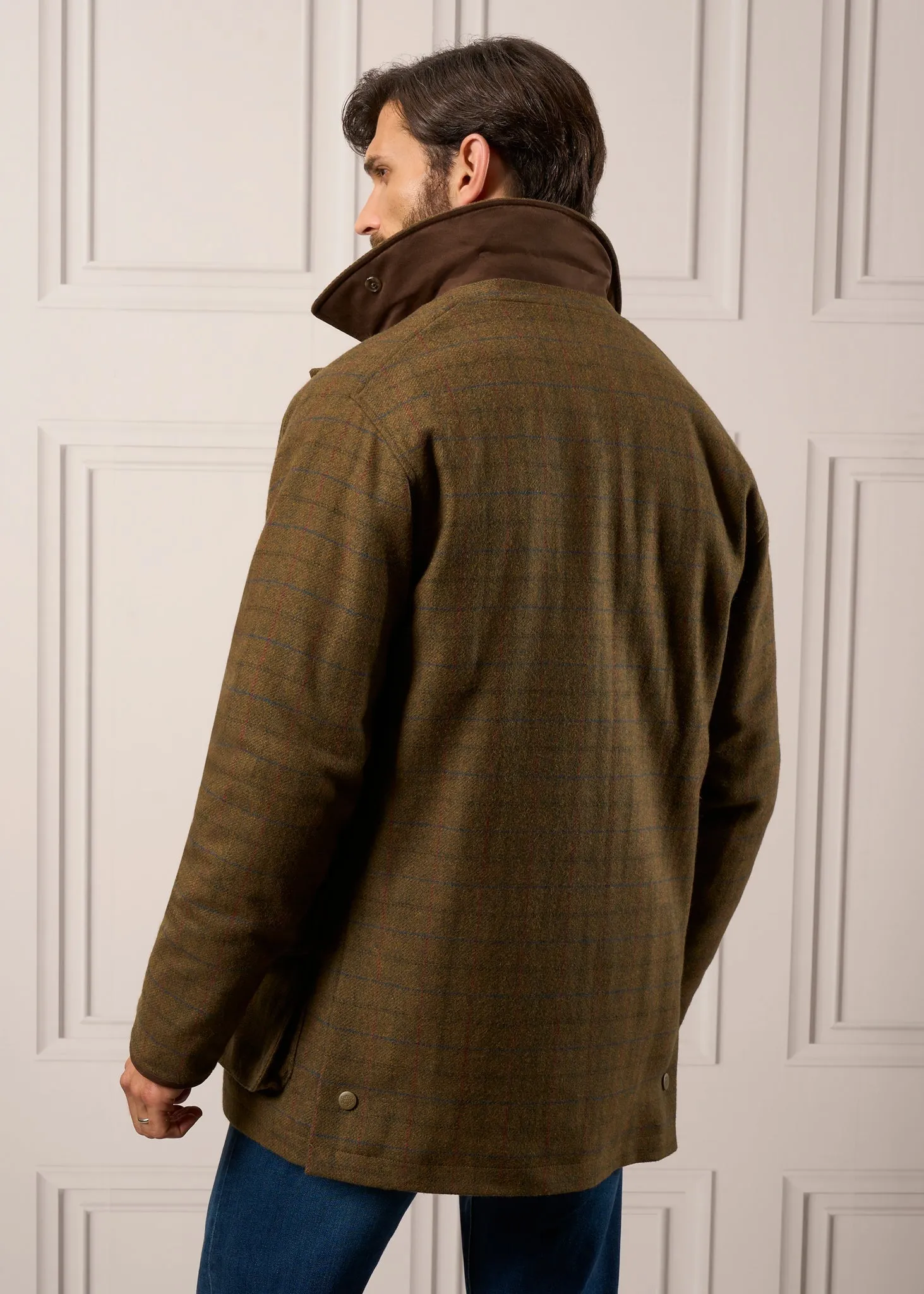 Surrey Waterproof Tweed Coat In Moor - Shooting Fit