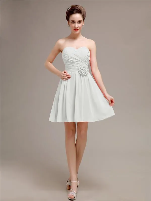 Sweetheart A-Line Short Chiffon Bridesmaid Dresses