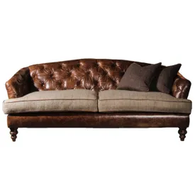 Tetrad Harris Tweed and Leather Dalmore Midi Sofa