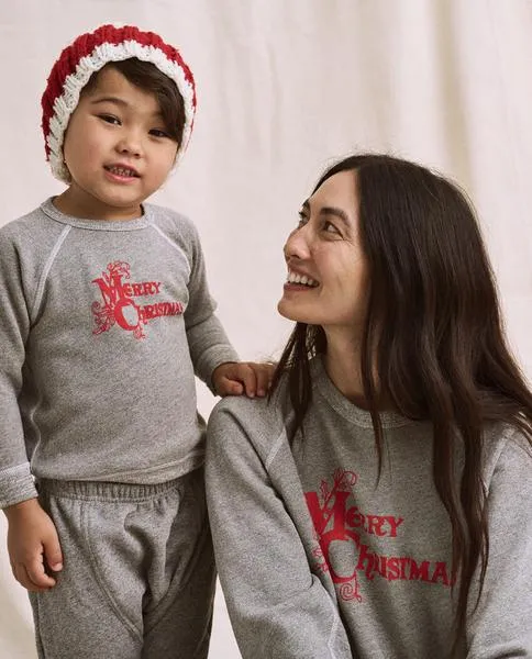 The College Sweatshirt, Varsity Grey W/ Christmas Graphic