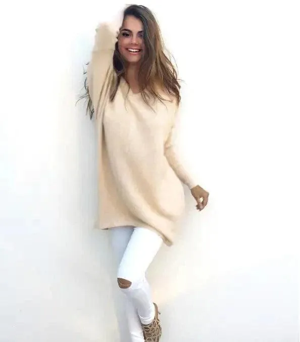 V-Neck Warm Sweaters Casual Sweater