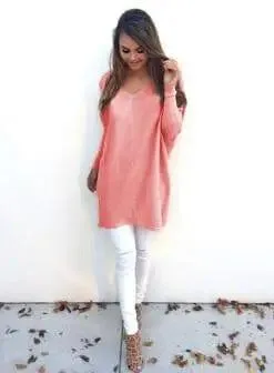 V-Neck Warm Sweaters Casual Sweater