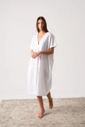 Vacanza Linen Kaftan White