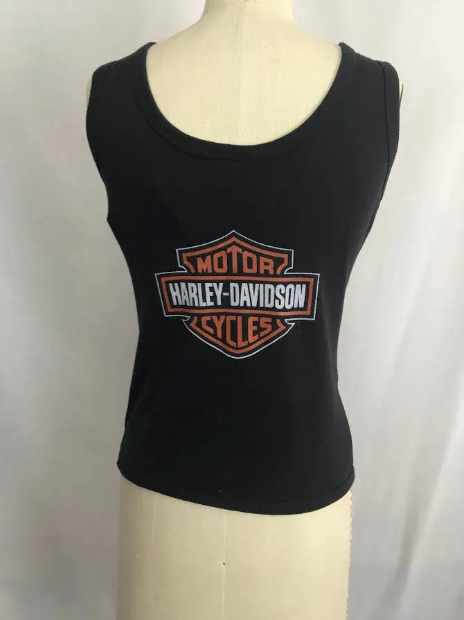 Vintage 1990's 90s Harley Davidson Button Down Tank Top Size M