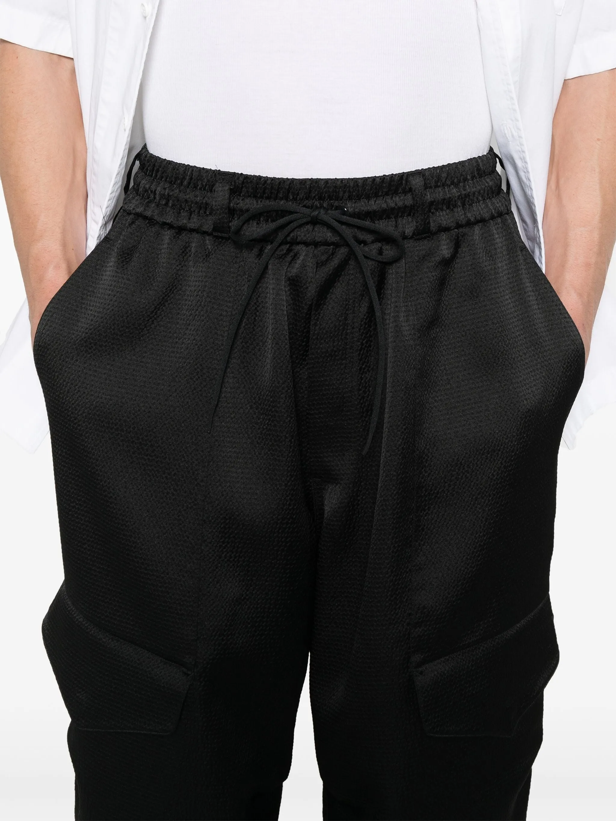 Y-3 TCH SEERSUCKER CARGO TROUSERS